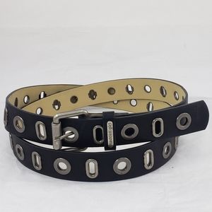 Madden Girl Black Leather Round & Oblong Gunmetal Grommets 48"